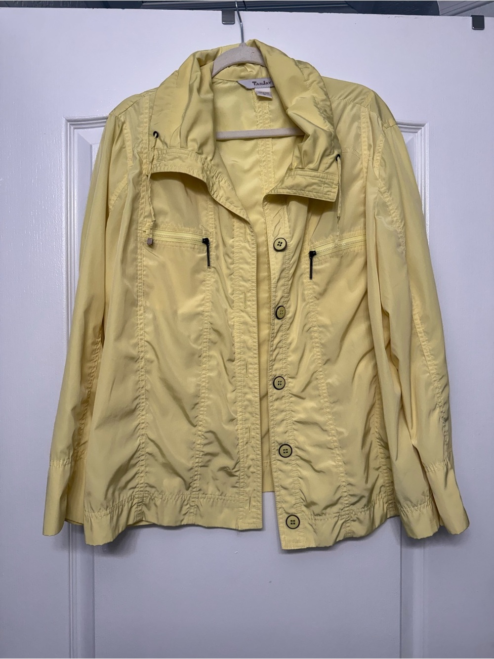 TanJay Women’s Size 18 Lemon Yellow Hooded Lightweight Jacket